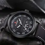 Naviforce NF9124 Luxury Leather Strap Quartz Analog Casual Style Fashion Men's Watch – Dial Color: White, Strap Color: Blue – Thumbnail 4