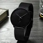 CRRJU 2150 Luxury Stainless Steel Slim Mesh Band Casual Men’s Watch – Dial Color: Black, Strap Color: Black – Thumbnail 2