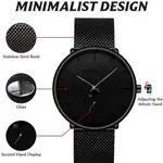 CRRJU 2150 Luxury Stainless Steel Slim Mesh Band Casual Men’s Watch – Dial Color: Black, Strap Color: Black – Thumbnail 3