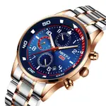  Nibosi 2386 Luxury Stainless Steel Waterproof Men's Watch – Dial Color: Navy Blue, Strap Color: Silver – Thumbnail 2