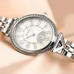 SKMEI 1658 Star Moon Dial Design Ladies Wristwatch – Dial Color: White, Strap Color: Silver – Thumbnail 3
