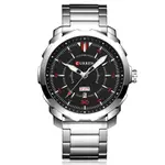 Curren 8266 Luxury Stainless Steel Quartz Fashion Men's Watch – Dial Color: Black, Strap Color: Silver – Thumbnail 1