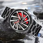 SKMEI 1990 Model-C Rolling Wheels Dial Creative Fashion Men's Watch – Dial Color: Red, Strap Color: Black – Thumbnail 4