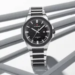 NAVIFORCE NF9245 Steel Strap Polygonal Design Analog Men's Watch – Dial Color: Black, Strap Color: Silver – Thumbnail 3