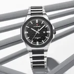 NAVIFORCE NF9245 Steel Strap Polygonal Design Analog Men's Watch – Dial Color: Black, Strap Color: Silver – Thumbnail 5