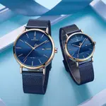Naviforce NF3008 High Quality Stainless Steel Classic Quartz Fashion Couple's Watch – Dial Color: Rose Gold, Strap Color: Blue – Thumbnail 2