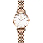 OLEVS 5866 Luxury Stainless Steel Rose Gold Flash Diamond Series Waterproof Women's Wristwatch – Dial Color: White, Strap Color: Rose Gold – Thumbnail 1