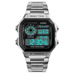 SKMEI 1335 Digital Multifunctional Stainless Steel Sporty Men's Watch – Dial Color: Black, Strap Color: Silver – Thumbnail 3