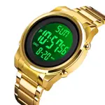 SKMEI 1611 Stainless Steel Luxury Analog Men's Watch – Dial Color: Black, Strap Color: Gold  – Thumbnail 2