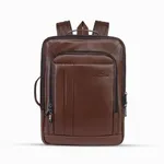 3G Smart Waterproof Stylish 3 in 1 Leather Backpack – Color: Brown – Thumbnail 2