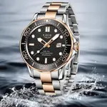 LIGE 8936 Analog Stainless Steel Waterproof Luxury Men's Watch – Dial Color: Black, Strap Color: Rose – Thumbnail 2
