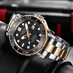 LIGE 8936 Analog Stainless Steel Waterproof Luxury Men's Watch – Dial Color: Black, Strap Color: Rose – Thumbnail 4