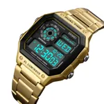 SKMEI 1335 Original Digital Men's Wrist Watch – Dial Color: Black, Strap Color: Gold  – Thumbnail 2