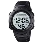 SKMEI 1560 Sport Electronics Digital Fitness Men's Watch – Dial Color: White, Strap Color: Black – Thumbnail 1
