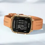 Naviforce 7120 Silicone Strap Multi-Functional Sport Fashion Digital Women Watch – Dial Color: Black, Strap Color:  Brown  – Thumbnail 2