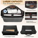 RAINSMORE Mens Waterproof Vintage Leather 17 Inch Large Office Business Bag – Color: Black – Thumbnail 2