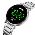 SKMEI 1550 Digital LED Touch Screen Stainless Steel Men's Watch – Dial Color: Blue, Strap Color: Silver – Thumbnail 3