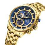 Naviforce 8046 Chronograph Stainless Steel Men Watch – Dial Color: Blue, Strap Color: Gold  – Thumbnail 2