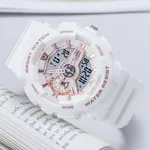 SKMEI 1688 Fashion Sport Waterproof Rubber Analog Digital Men's Watch – Dial Color: White, Strap Color: White – Thumbnail 3