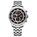 Naviforce 8046 Chronograph Stainless Steel Men Watch – Dial Color: Black, Strap Color: Silver – Thumbnail 1