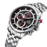 Naviforce 8046 Chronograph Stainless Steel Men Watch – Dial Color: Black, Strap Color: Silver – Thumbnail 2