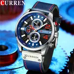 Curren 8393 High Quality Genuine Leather Straps Chronograph Men's Watch – Dial Color: Blue, Strap Color: Blue – Thumbnail 6