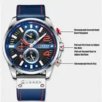 Curren 8393 High Quality Genuine Leather Straps Chronograph Men's Watch – Dial Color: Blue, Strap Color: Blue – Thumbnail 8