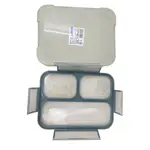 3-Compartment Leak-Proof Food-Grade Plastic Lunch Box – Color: Blue – Thumbnail 2