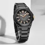 Naviforce NF9258 Stainless Steel Strap Water Resistant Analog Men Wristwatch – Dial Color: Black, Strap Color: Black – Thumbnail 2