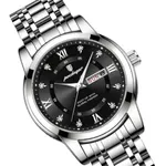 Poedagar 936 Fashion Luminous Quartz Men's Watch – Dial Color: Black, Strap Color: Silver – Thumbnail 2