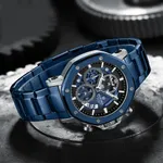 Naviforce 8065 High Quality Stainless Steel Luminous Men Watch – Dial Color: Blue, Strap Color: Blue – Thumbnail 2