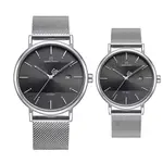 Naviforce NF3008 High Quality Stainless Steel Classic Quartz Fashion Couple's Watch – Dial Color: Black, Strap Color: Silver – Thumbnail 1