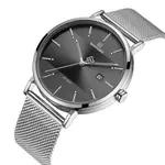 Naviforce NF3008 High Quality Stainless Steel Classic Quartz Fashion Couple's Watch – Dial Color: Black, Strap Color: Silver – Thumbnail 2