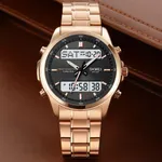 Skmei 2049 Analog Digital Dual Display Men's Watch – Dial Color: Black, Strap Color: Rose – Thumbnail 4