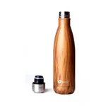 500m Stainless Steel Insulated Cola Shaped Wood Grain Printing Water Bottle – Thumbnail 3