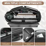 RAINSMORE Men Vintage Leather Waterproof Multicategory Office Bag – Color: Black – Thumbnail 2