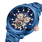 Naviforce NF9158 Luxury Stainless Steel Multifunctional Quartz Men's Watch – Dial Color: Blue, Strap Color: Blue – Thumbnail 3