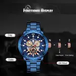 Naviforce NF9158 Luxury Stainless Steel Multifunctional Quartz Men's Watch – Dial Color: Blue, Strap Color: Blue – Thumbnail 6