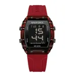 NAVIFORCE 7102 Transparent Digital Date Children’s Sports Watch – Dial Color: Black, Strap Color: Red – Thumbnail 1