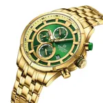 Naviforce 8046 Chronograph Stainless Steel Men Watch – Dial Color: Green, Strap Color: Gold  – Thumbnail 2