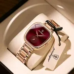 Poedagar 783 Luxury Stainless Steel Quartz Women’s Watch – Dial Color: Red, Strap Color: Rose – Thumbnail 3