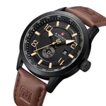 NAVIFORCE NF9229 Luminous Quartz Movement Men’s Watch – Dial Color: Yellow, Strap Color:  Brown  – Thumbnail 2