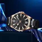 Curren 8389 High Quality Stainless Steel Quartz Analog Fashion Men's Watch – Dial Color: Brown, Strap Color:  Brown  – Thumbnail 5