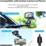 ULANZI ZJ01 Camera Suction Cup Mount, Magic Arm Bracket 360° Dual Ball Head Quick Release NATO Camera Mount – Thumbnail 5
