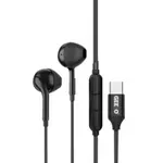 GEEOO TC555 Type-C Half In-Ear Wired Earphone – Color: Black – Thumbnail 1