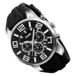 SKMEI 9128 PU Leather Analog Stylish Sporty Men's Watch – Dial Color: Black, Strap Color: Black – Thumbnail 2