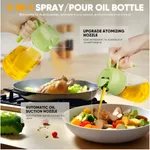 Glass Oil Dispenser Bottle 500ml Transparent Kitchen Oil Sprayer – Thumbnail 2
