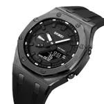 SKMEI 2243 Silicone Quartz Sports Men's Watch – Dial Color: Black, Strap Color: Black – Thumbnail 2
