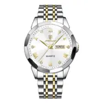Poedagar 810 Adults Stainless Steel Men's Watch – Dial Color: White, Strap Color: Silver – Thumbnail 1