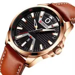  Curren 8379 Genuine Leather Strap Quartz Comfortable Men's Watch  – Dial Color: Brown, Strap Color:  Brown  – Thumbnail 2